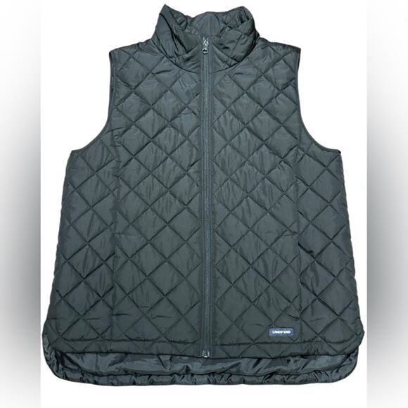 Lands End Women’s Large 14/16 Black Quilted Full Zip Polyester Vest - Picture 8 of 9